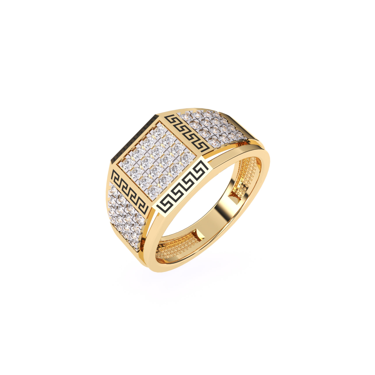 Square Signet Diamond Men's Ring